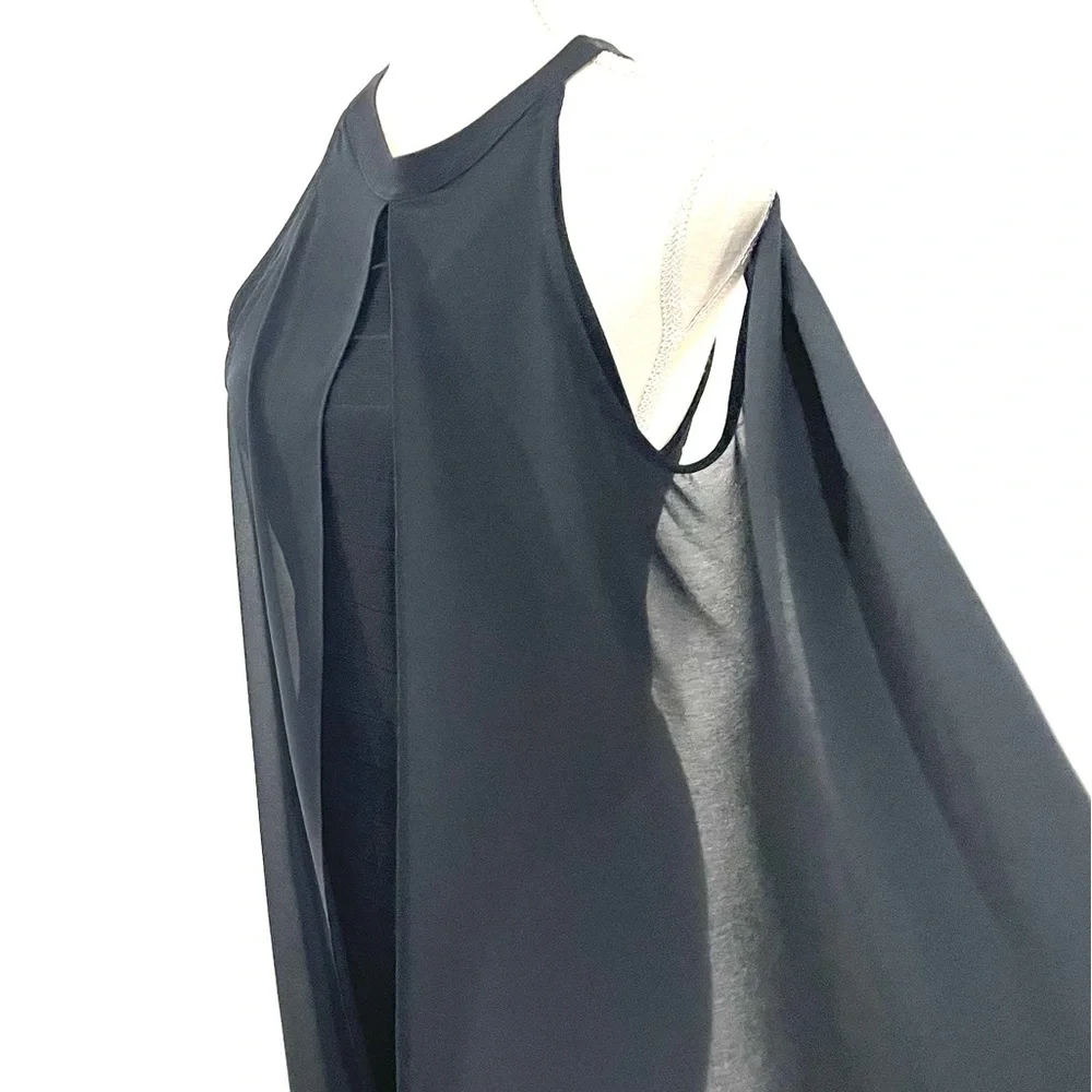 Venus Black Bandage Dress With Sexy Sheer Overlay! Like New! - Picture 6 of 13